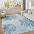 WITSHOCK 8x10 Washable Rug for Living Room, Modern Floral Distress Print by WITSHOCK