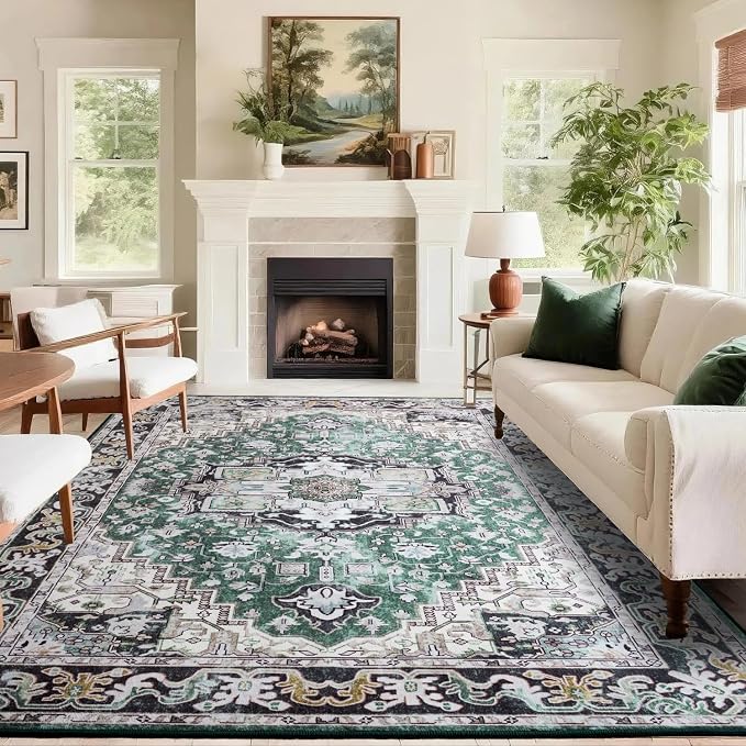 Large Area Rugs 6x9, Washable Vintage Rugs -Low Pile, Soft Plush Rugs - Image 2