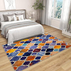 Moroccan Rugs for Living Room -Moroccan Trellis Rug, 4x5 ft, Colorful Geometric - Image 3