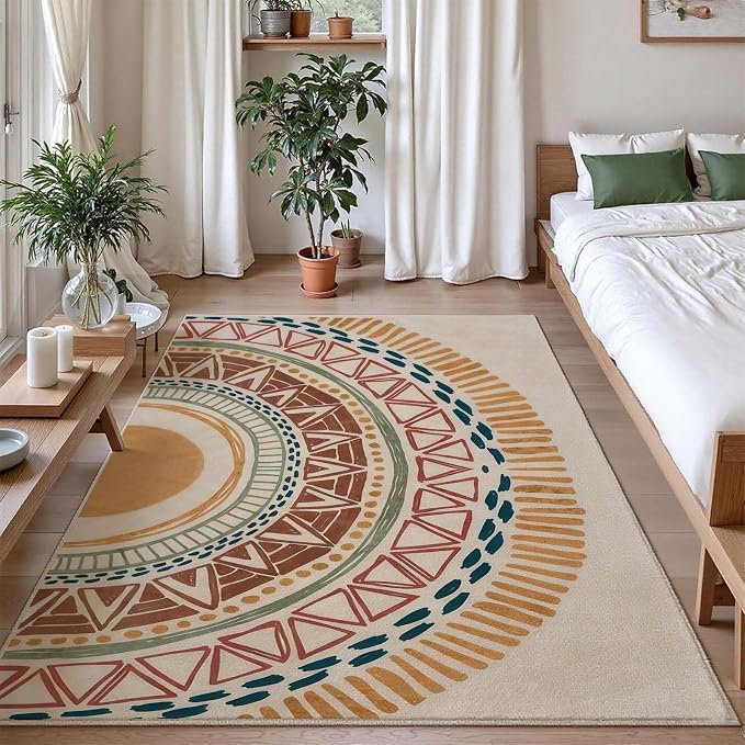 Colorful Geometric Sun Rug, Sun Pattern Rug, Geometric Area Rugs, Colorful by Unknown