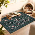 GarveeHome 2x3 Floral Area Rug Non Slip Entryway Mat Low Pile Stain Resistant by GarveeHome