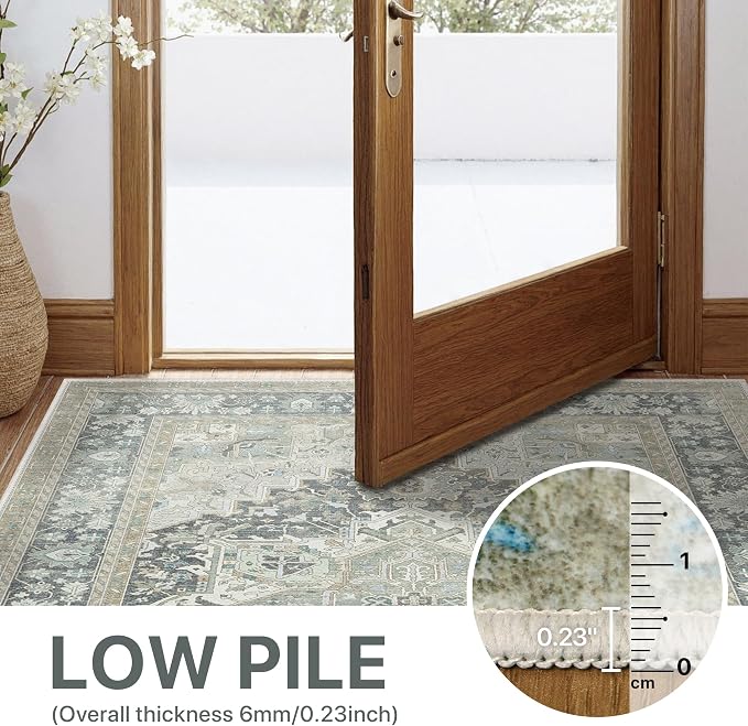 GENIMO 8X10 Area Rugs for Living Room, Machine Washable Vintage Floor Cover - Image 6