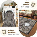 Washable Area Rug 6' x 9' Vintage Traditional Persian Mat - Image 7