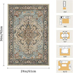 2x3 Machine Washable Area Rug for Entryway, Kids and Pets Friendly for Bedroom - Image 2