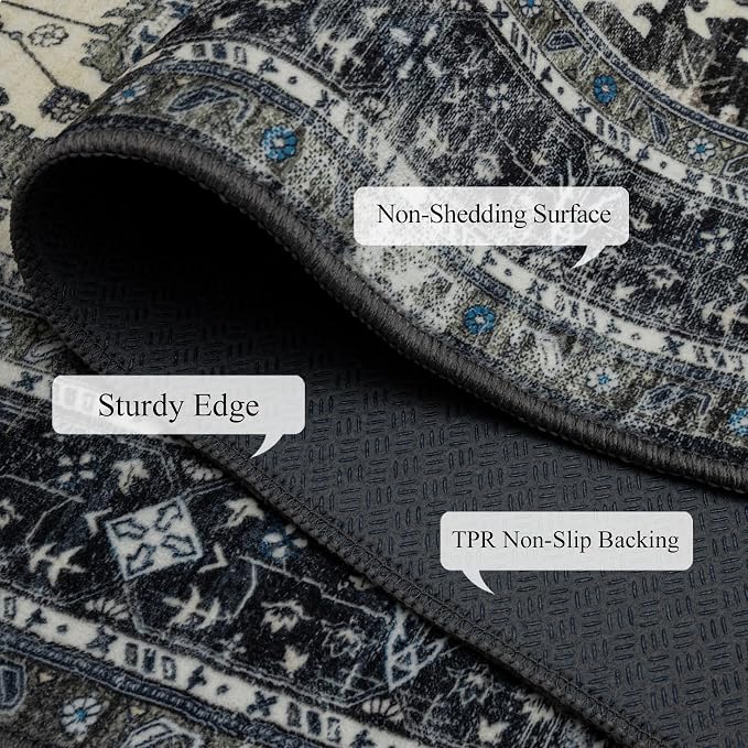 Area Rug Non Slip Machine Washable Ultra Soft Living - Image 3