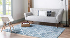 Rugs.com Lattice Trellis Collection Rug – 10' x 14' Blue Low-Pile Rug Perfect - Image 4