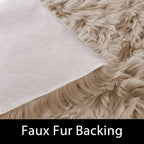 Latepis Light Brown Beige Faux Sheepskin Fur 2x10 Runner Rug - Image 3