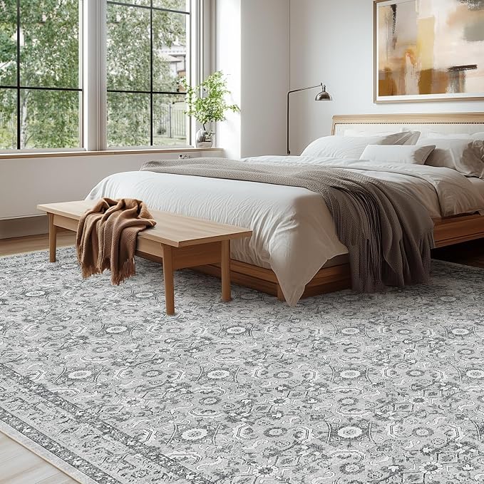 WITSHOCK Living Room Area Rugs 9x12: Soft Non-Slip Backing Washable Rugs - Image 4