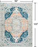 YJ.GWL Area Rugs for Living Room 8x10 Machine Washable Rugs, Non Slip Floral - Image 2