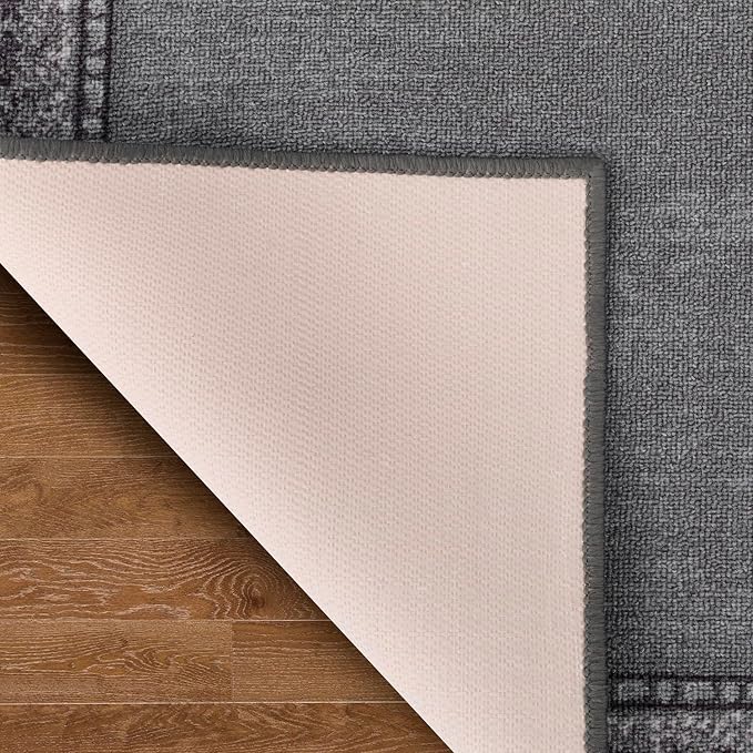 Antep Rugs Alfombras Bordered Modern 2x10 Non-Slip Low Pile Rubber Backing - Image 4