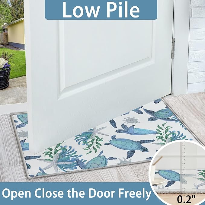 Tritard Coastal Sea Turtles 2x3 Area Rugs - Image 3
