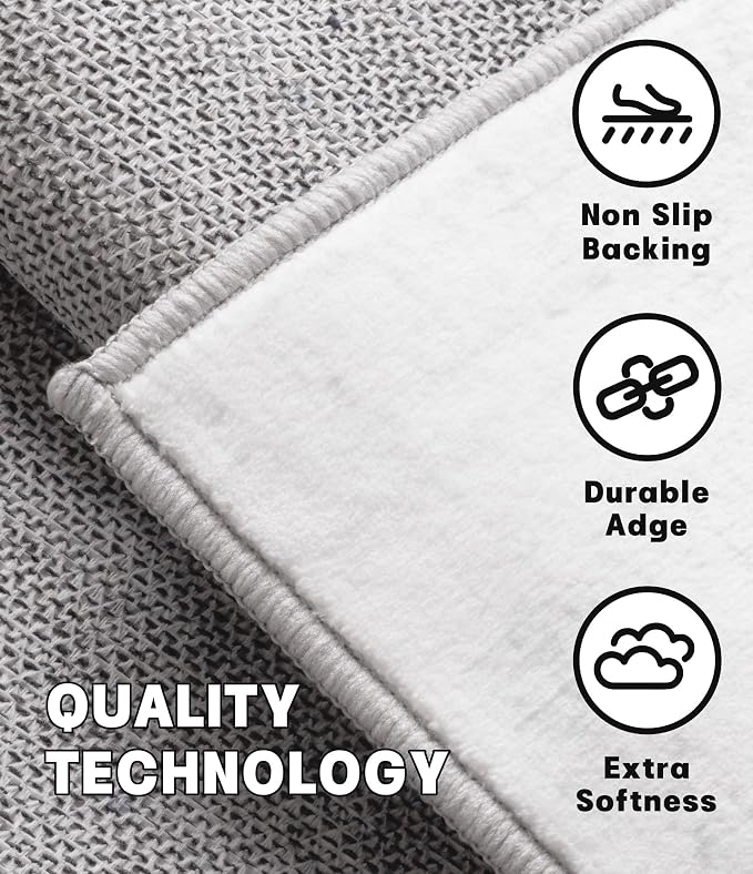 YIHOUSE Modern Rugs for Living Room, 8x10 Washable Black and White Area Rug - Image 7