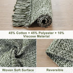 Collive Hallway Runner Rug, Olive Green/Cream Contemporary Modern Laundry Room - Image 3