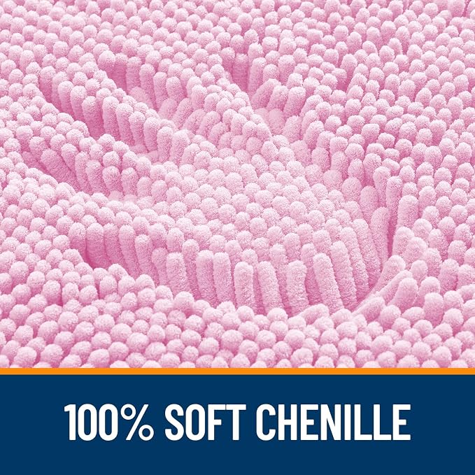 OLANLY Bathroom Rugs 47x17, Extra Soft Absorbent Chenille Bath Rugs, Rubber - Image 3