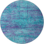 Round 6ft Abstract Rug, Modern Washable Indoor Circle Area Rugs - Image 4