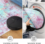 Modern Abstract 2x3 Girls Room Rug, Machine Washable Blush Pink Sky Blue Small - Image 7