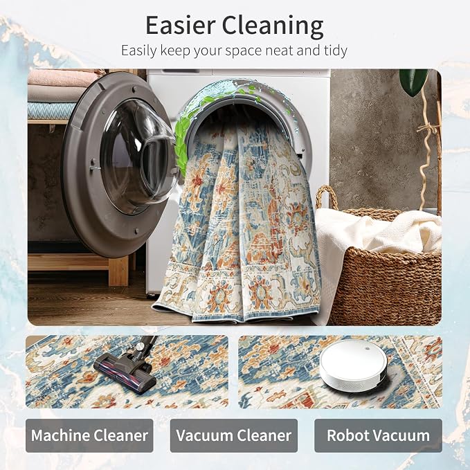 Enkor Runner Rugs for Hallway, 2x8 Washable Soft Non Slip Floor Rugs for Kitchen - Image 4