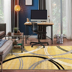 Rugshop Wavy Circles Design Area Rug, Carpet - Image 7