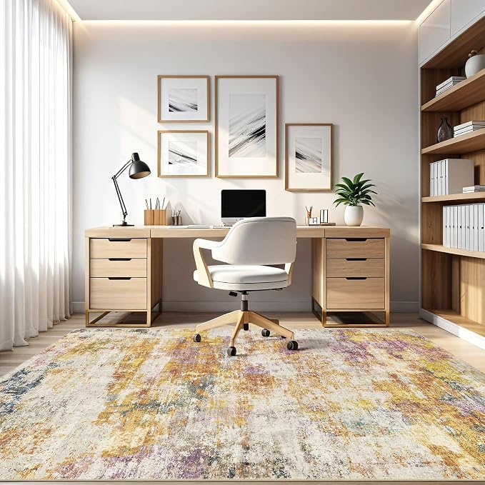 8X10 Area Rugs Living Room: Washable Large Abstract Soft Stain Resistant Indoor - Image 8