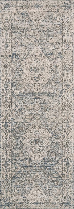Loloi Teagan Collection TEA-04 Sky/Natural 2'-8" x 13' Runner Rug, Soft Neutral - Image 6