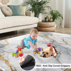 6x9 Abstract Marble Living Room Rug - Image 5