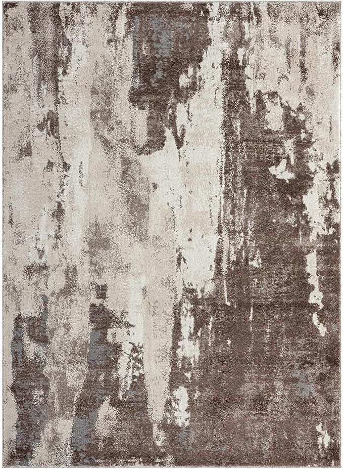 LUXE WEAVERS Euston Collection 7681 Brown 6x9 Modern Abstract Area Rug - Image 3