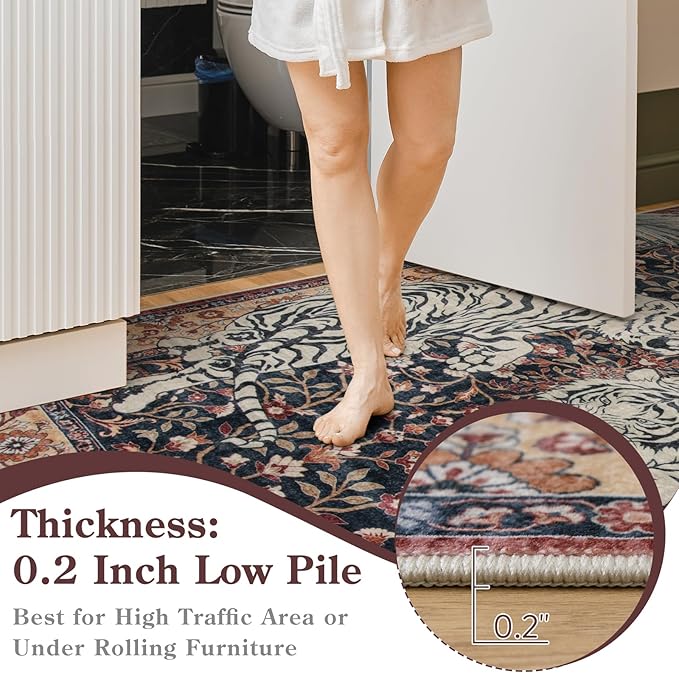 Moynesa Tiger Washable Area Rugs - Image 5