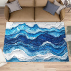 2x3 Ocean Waves Rugs for Entryway by Unknown