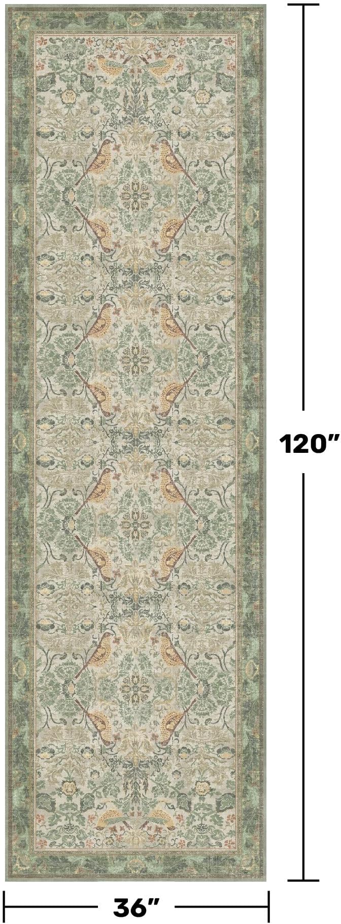 10 ft Long Sage Runner Rugs for Hallways - Image 2