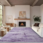 Abstract 5x7 Area Rug for Living Room Dining Room Office Bedroom Purple Grey - Image 3