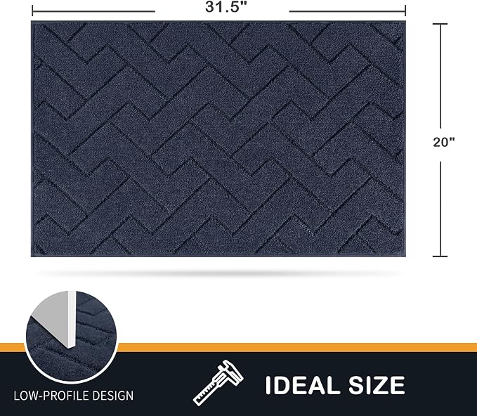PURRUGS Dirt Trapping Door Mat 20" x 31.5", Non-Slip Machine Washable Entry Rug - Image 2