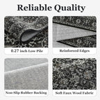 Charcoal Black Entryway Rug Indoor, 2x3 Small Door Rugs - Image 5