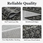 Charcoal Black Area Rug 6x9, Vintage Earth Tone Dark Rugs - Image 6