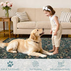 DUKINO 2.6x8 Runner Rug for Hallway, Washable Vintage Floral Kitchen Rug - Image 3