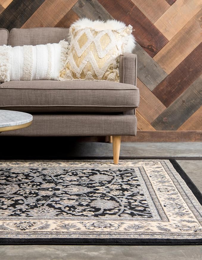 Rugs.com Yasmin Collection Rug – 5' x 8' Black Medium Rug Perfect - Image 7