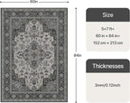 Bavni Vintage 5x7 Area Rugs, Boho Oriental Living Room Rug, Machine Washable - Image 2