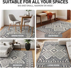 Rugshop Cream and Black Southwestern Tribal Area Rug – Boho Geometric Diamond - Image 3