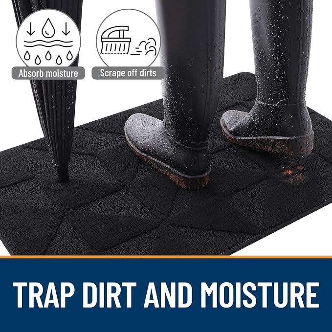 OLANLY Door Mats Indoor, Dirt Resist, Entrance Washable Mat, Low-Profile Inside - Image 4