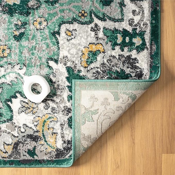 LUXE WEAVERS Moroccan Green 6x9 Medallion Area Rug - Image 9