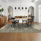 HelloTree Area Rug for Living Room 9x12 Washable Geometric Moroccan Rug Stripe - Image 3