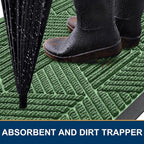 Kitinjoy Front Door Mat Outside Entrance, Sturdy Natural Dirt Trapper, Heavy - Image 3