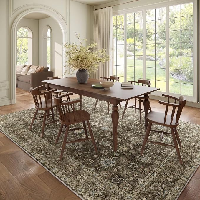 Washable 8x10 Area Rugs for Living Room, Boho Non-Slip Vintage Distress Large - Image 3