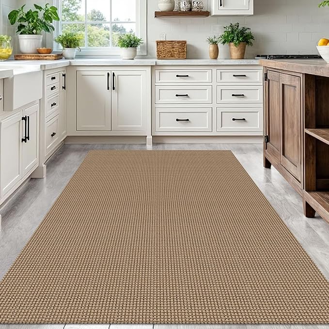 IOHOUZE Washable Area Rug 5x7 Non Slip Rubber Backed Woven Rugs - Image 7