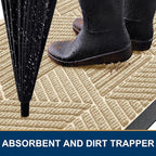Kitinjoy Front Door Mat Outside Entrance, Sturdy Natural Dirt Trapper, Heavy - Image 3