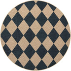 Lahome Checkered Round Entryway Rug 4ft, Circle Indoor Outdoor Patio Rug - Image 7