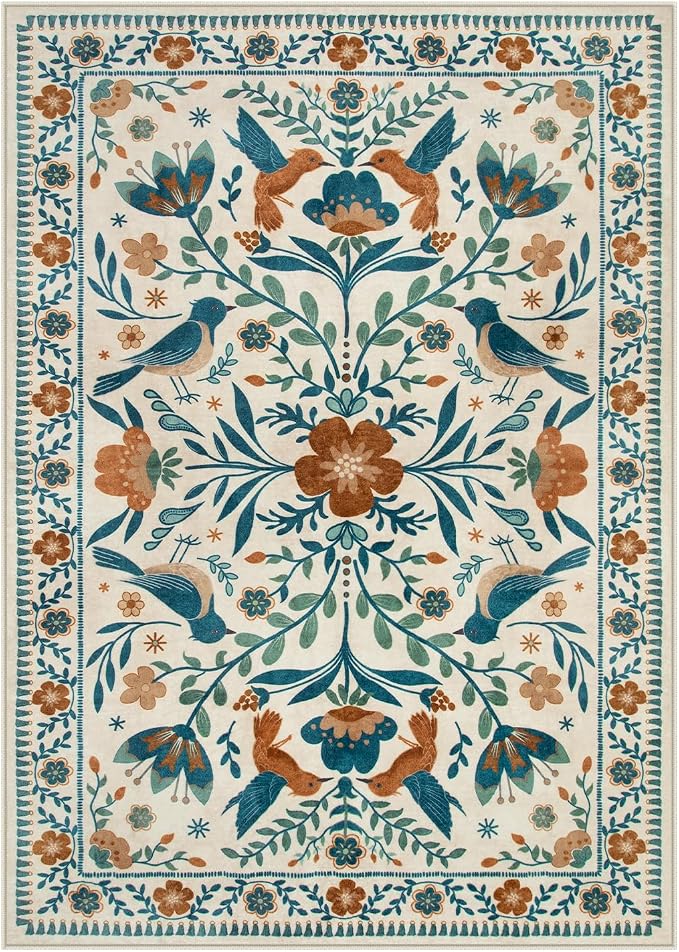 Moynesa 3x5 Entryway Rug Indoor, Modern Bohemian Washable Non-Slip Low Pile - Image 2