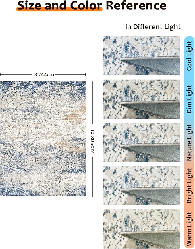 Art&Tuft Washable Rugs 8x10, Area Rugs - Image 2