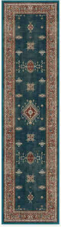 RUGGABLE Washable Vintage Runner Rug – Verena Teal Blue 2.5x10, Stain-Resistant by RUGGABLE