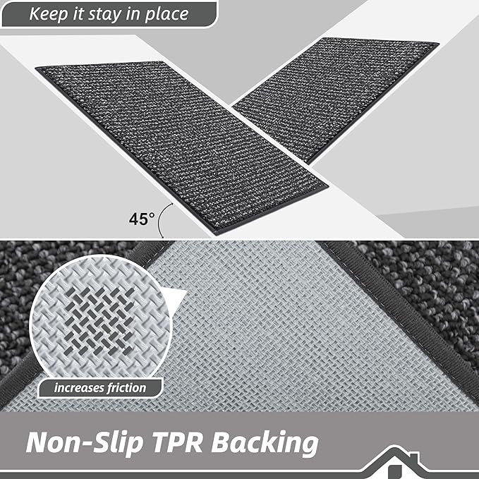BEQHAUSE Dirt Trapper Door Mat 24" x 36", Non-Slip Washable Doormats Entrance - Image 6