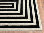 Abani Contemporary Black & Ivory 3' x 5' Area Rug, Contrasting Geometric Modern - Image 7